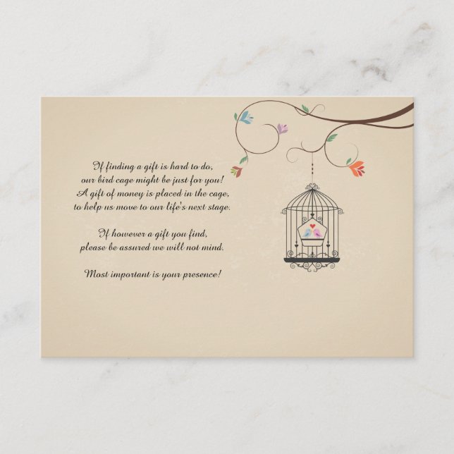 Love birds Wishing Bird Cage Card Rådkort (Framsida)