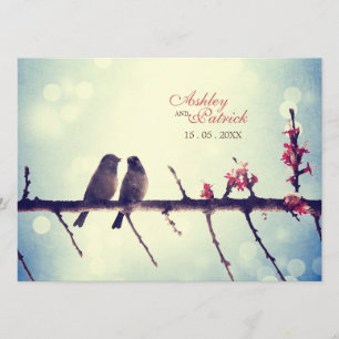 Love birdsberättelsevågrät inbjudningar