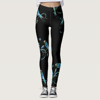 Love birdsdamasker i svart leggings