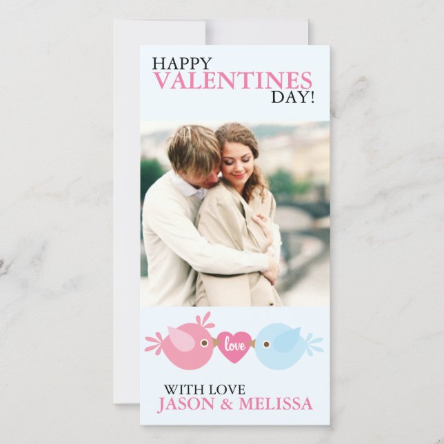 Love birdsfotovalentin dag julkort (Framsida)