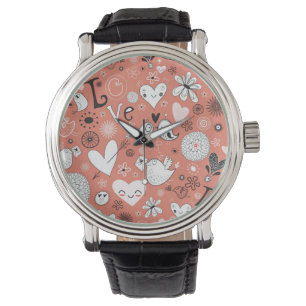 Love birdsmönster armbandsur