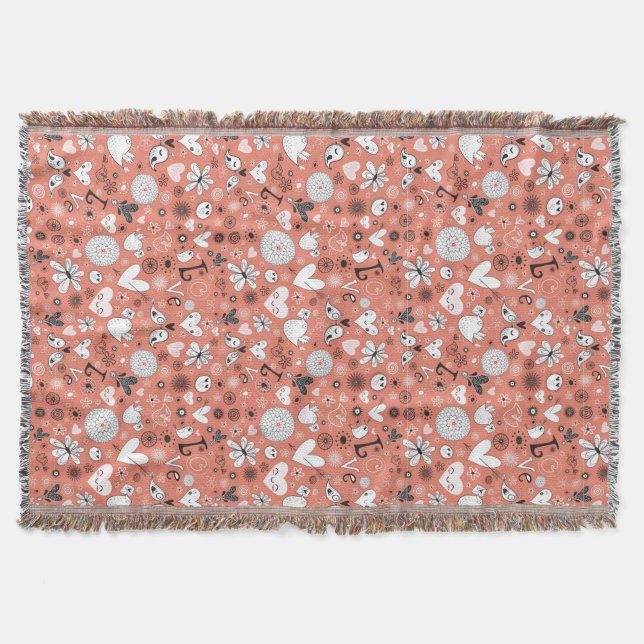 Love birdsmönster filt (Framsidan)