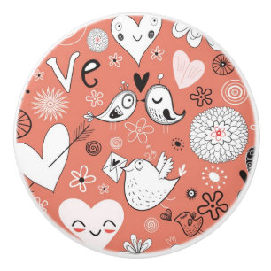 Love birdsmönster knopp