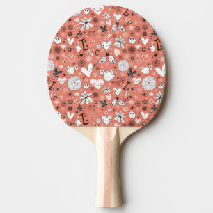 Love birdsmönster pingisracket