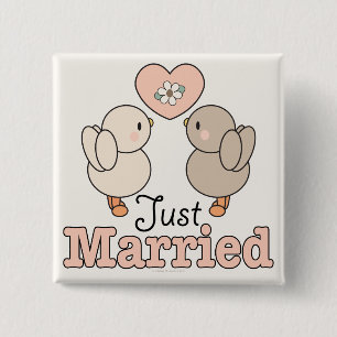 Love birdsny gifta knäppas knapp