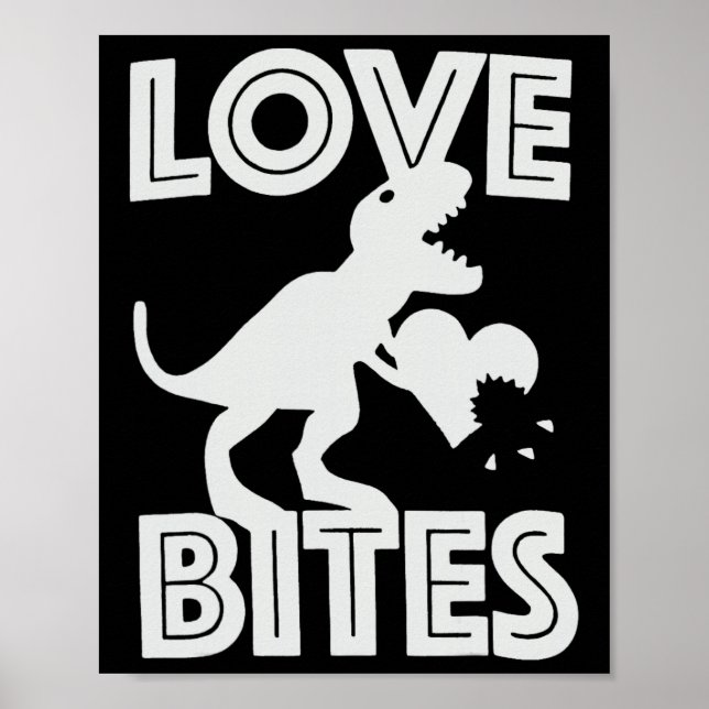 Love Bites Dinosaur Alla Hjärtans Dag  Poster (Framsidan)
