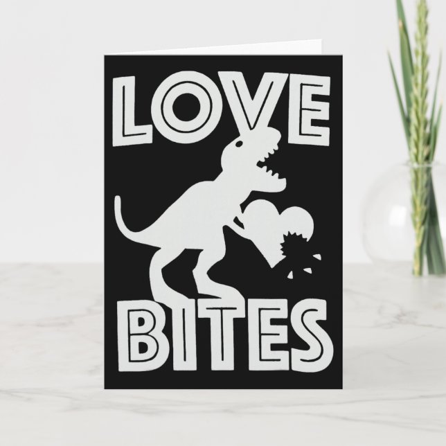 Love Bites Dinosaur Valentine  Kort (Framsida)