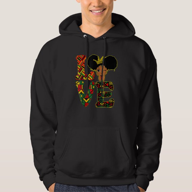 LOVE Black History Month Strong African Toddler Gi Hoodie (Framsida)