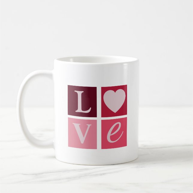 LOVE Block Heart Mug Kaffemugg (Vänster)