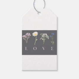 LOVE Blommig – Romantisk Botanisk Tryckt Manual Presentetikett