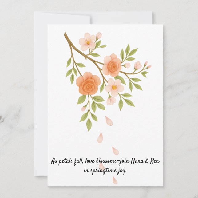 Love blossoms like spring petals. inbjudningar (Framsida)