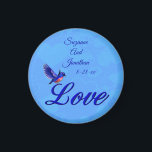 Love Bluebird Personalized Wedding  Magnet<br><div class="desc">Love in elegant letters with a pretty bluebird wedding favor refrigerator magnet. Fill in your information in the template. Make more changes to text and font size, style, and color by clicking on Customize. This image is available on many products in my gallery. Please visit Smilin' Eyes Treasures to see...</div>