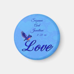 Love Bluebird Personlig Bröllopspresent Magnet