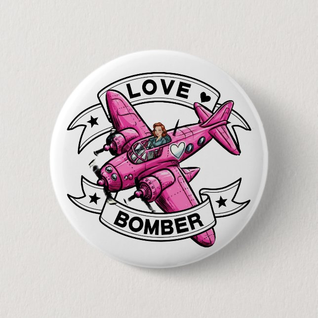 Love Bomber Pilot Pink Knapp (Framsida)