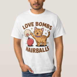 Love Bombs & Hairballs Funny Cat Shirt for Men – C T