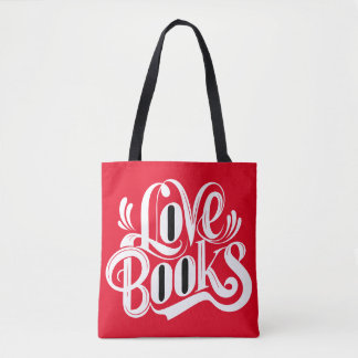 Love Books Calligraphy Design Tygkasse