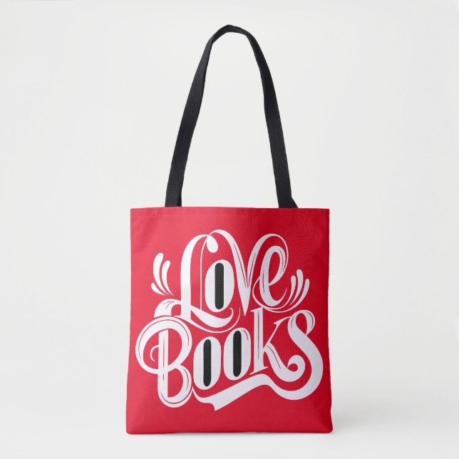 Love Books Calligraphy Design Tygkasse (Framsida)