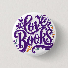 Love Books Calligraphy Heart Design Knapp