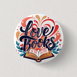 Love Books Calligraphy Heart Design Knapp