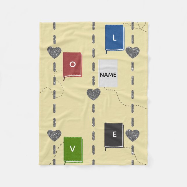 Love Books Fleece Blanket Cozy Reading  (Framsidan)
