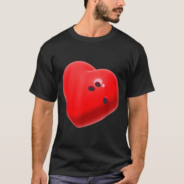 Love Bowling Ball Hearts Bowling Lover Valentine's T Shirt (Framsida)