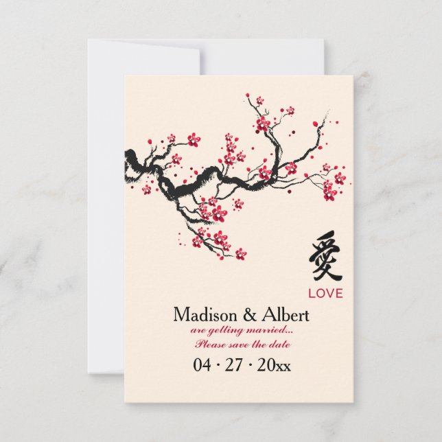 Love Branch Spara datum-anmälan Inbjudningar (Framsida)