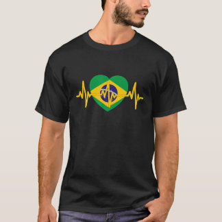 Love Brazil , Brazilian Flag, Heartbeat Gift, Hear T Shirt