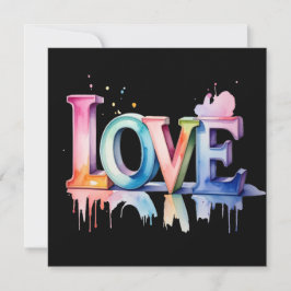 Love Buchstaben in Pastellfarben 3D Inbjudningar