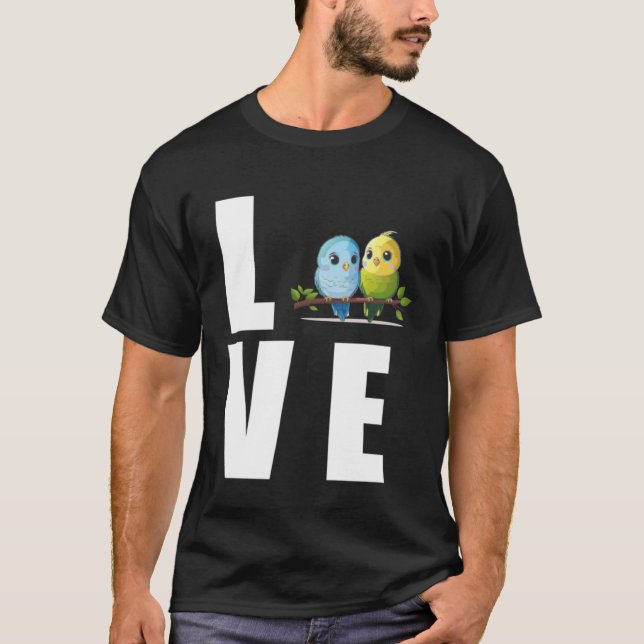 Love Budgie Mom Budgerigar Parakeet Bird 10 T Shirt (Framsida)