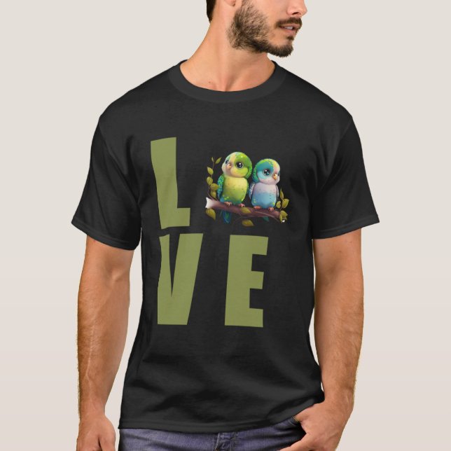 Love Budgie Mom Budgerigar Parakeet Bird 4 T Shirt (Framsida)