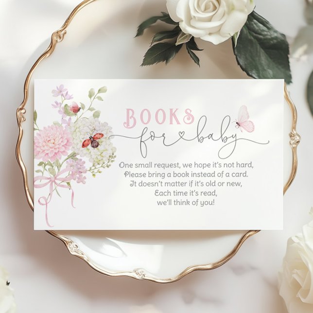 Love Bug Books for baby Wildflowers Pink Bow Tilläggskort (Skapare uppladdad)