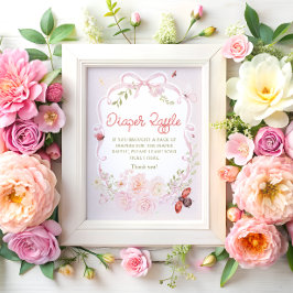 Love Bug Bow Girl Diaper Raffle Poster