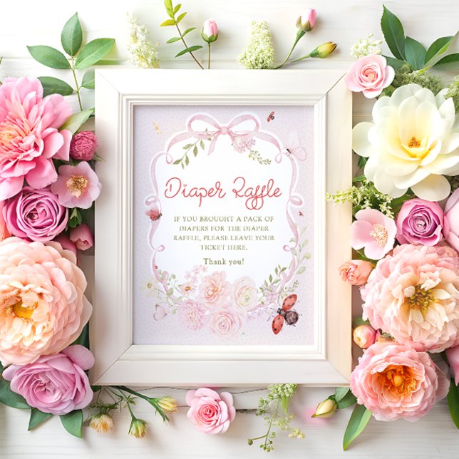 Love Bug Bow Girl Diaper Raffle Poster (Skapare uppladdad)