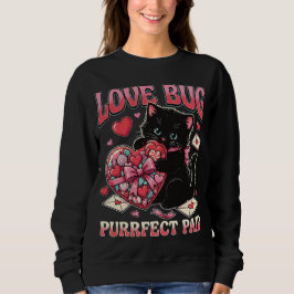 Love Bug Cat Valentine Sweatshirt – Cute Funny Cat T Shirt