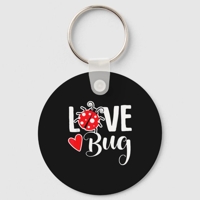Love Bug Cute Valentine's Day Party Ladybug  Nyckelring (Framsida)