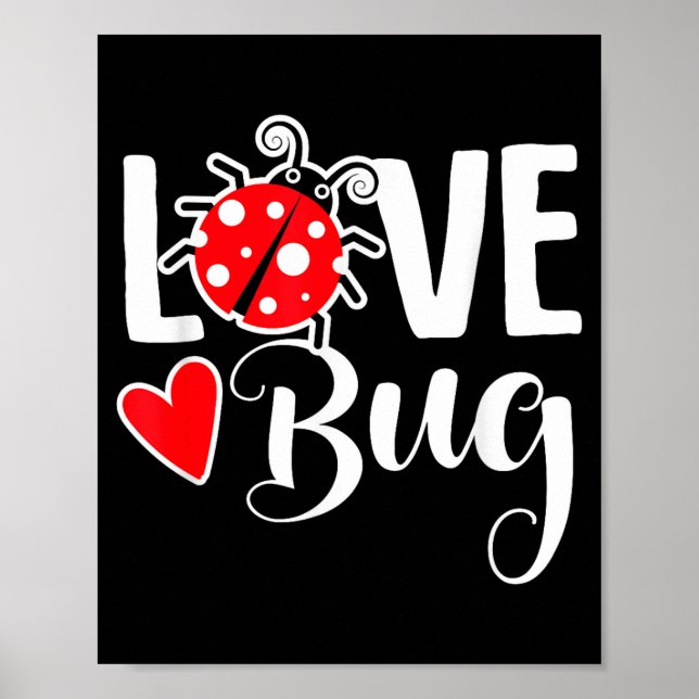 Love Bug Cute Valentine's Day Party Ladybug  Poster (Framsidan)