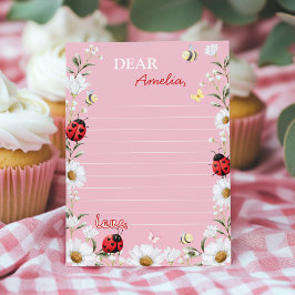Love Bug Daisy Time Capsule Note Message Card Tack Kort