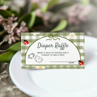 Love Bug Diaper Raffle Ticket Enclosure Card Tilläggskort