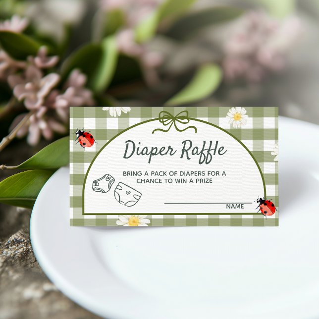 Love Bug Diaper Raffle Ticket Enclosure Card Tilläggskort (Skapare uppladdad)