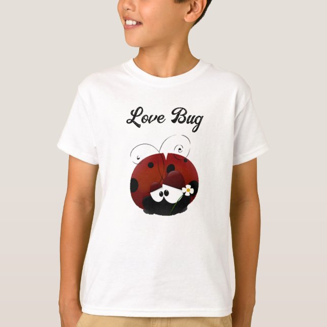 Love Bug Ladybug, Cute Cartoon Valentine’s Day T Shirt (Framsida)