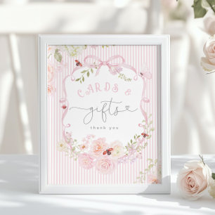 Love Bug Rosa Båge Kort och presenter Baby Shower Poster