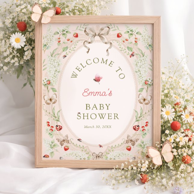 Love Bug Wildflower Boho Baby Shower Welcome  Poster (Skapare uppladdad)