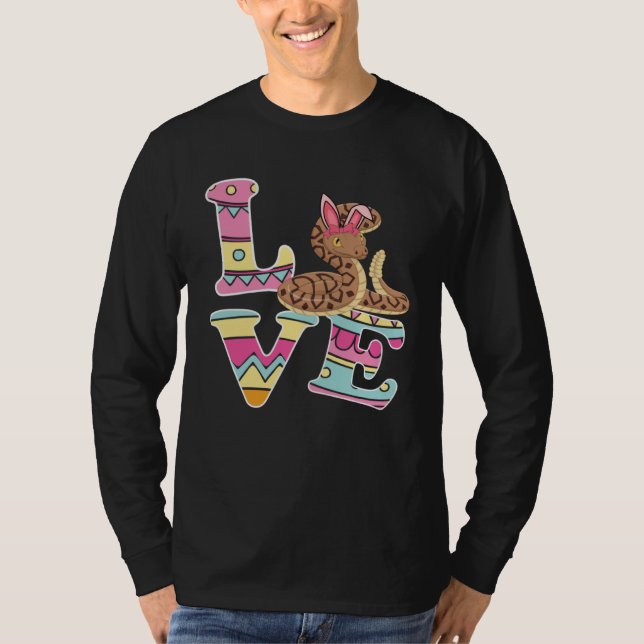 Love Bunny Ball Python Eggs Hunting Happy Easter D T Shirt (Framsida)