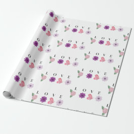 LOVE Butterfly, Romantic Pink Presentpapper