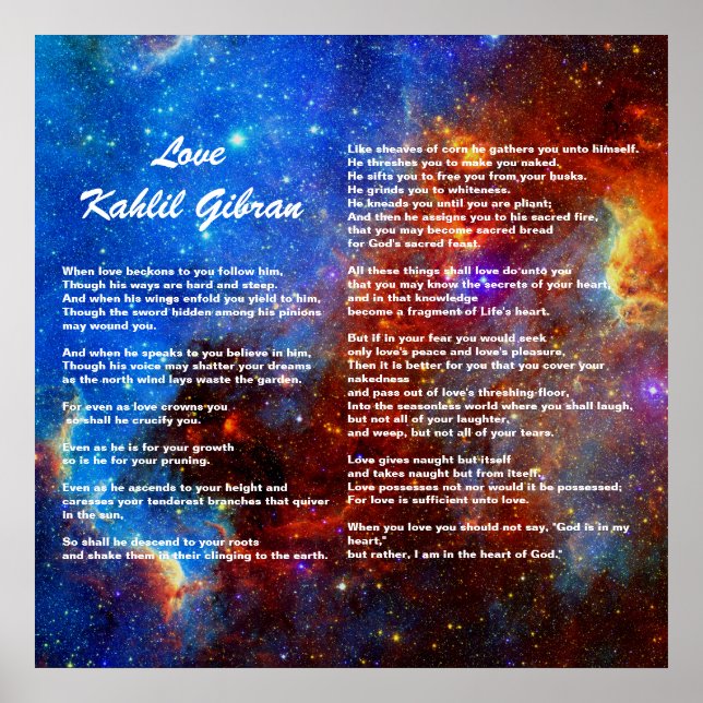 Love by Kahlil Gibran Poster (Framsidan)