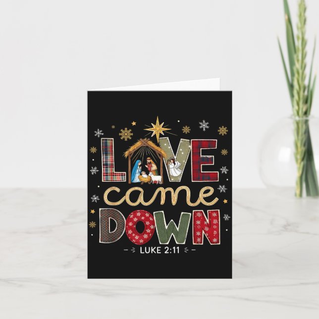 Love Came Down Luke 2_11 Patchwork Christmas Art  Kort (Framsida)