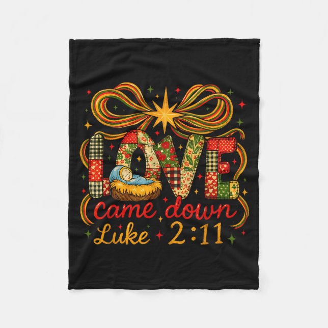 Love Came Down Luke 2_11 Patchwork Christmas  Fleecefilt (Framsidan)