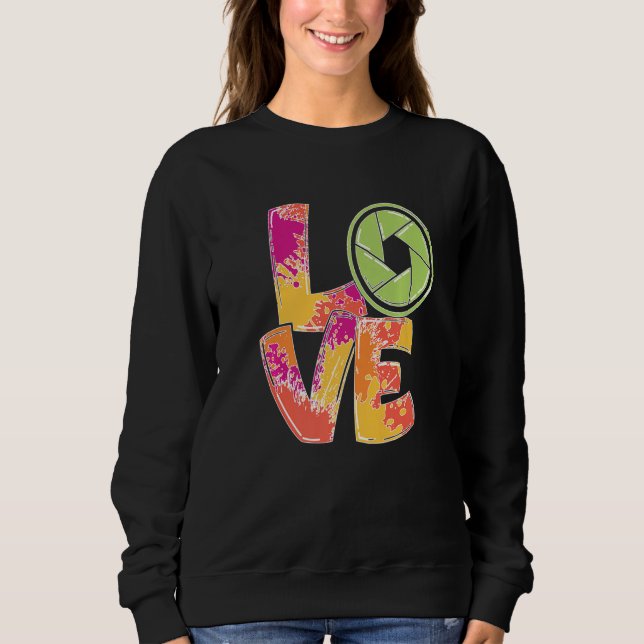 Love Camera Lens Photography Hobby Photographer Pr T Shirt (Framsida)