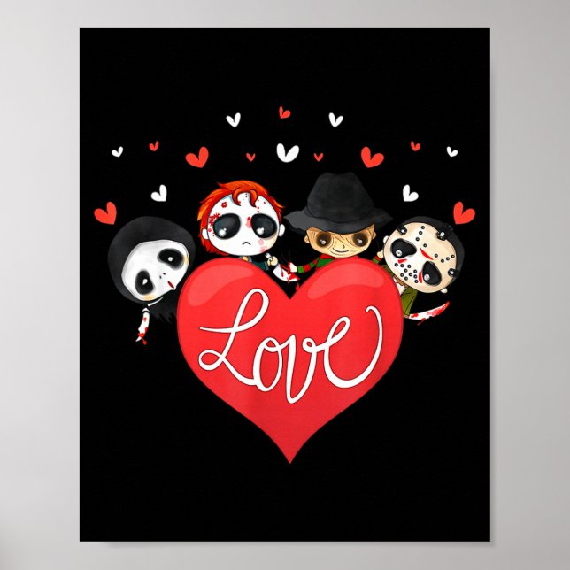 Love Candy Heart Cute Killer Horror Movie Anti Val Poster (Framsidan)