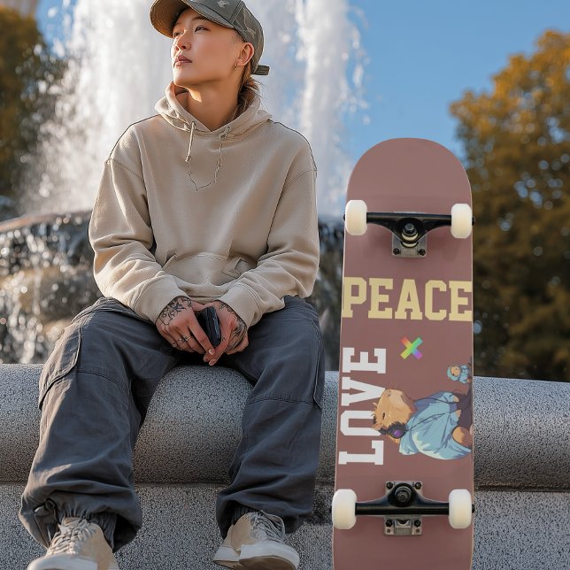 LOVE × CAPYBARA - Custom Mini Skateboard Bräda 18,5 Cm (Skapare uppladdad)